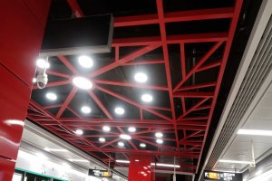 地铁站红色铝型材组合框架吊顶