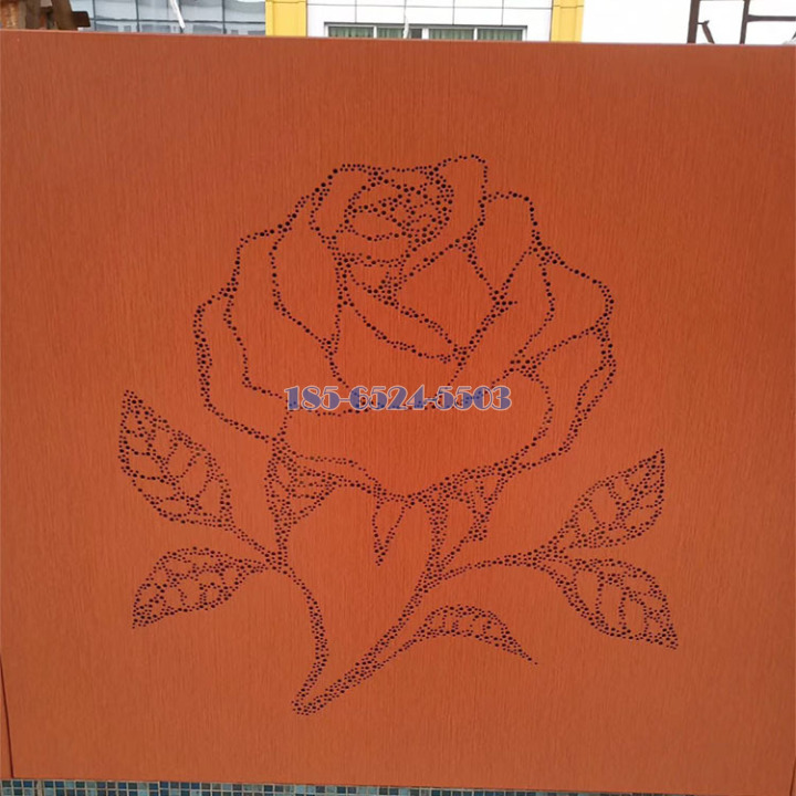 不同规格孔拼玫瑰花造型铝单板