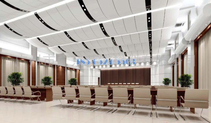 阶梯会议室波浪造型吊顶铝单板