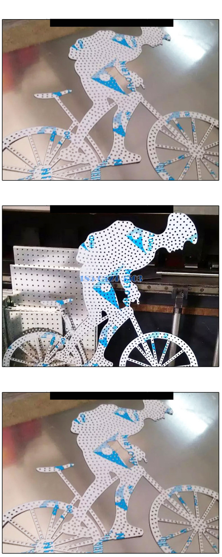 踩自行车的小人雕刻铝板工艺品