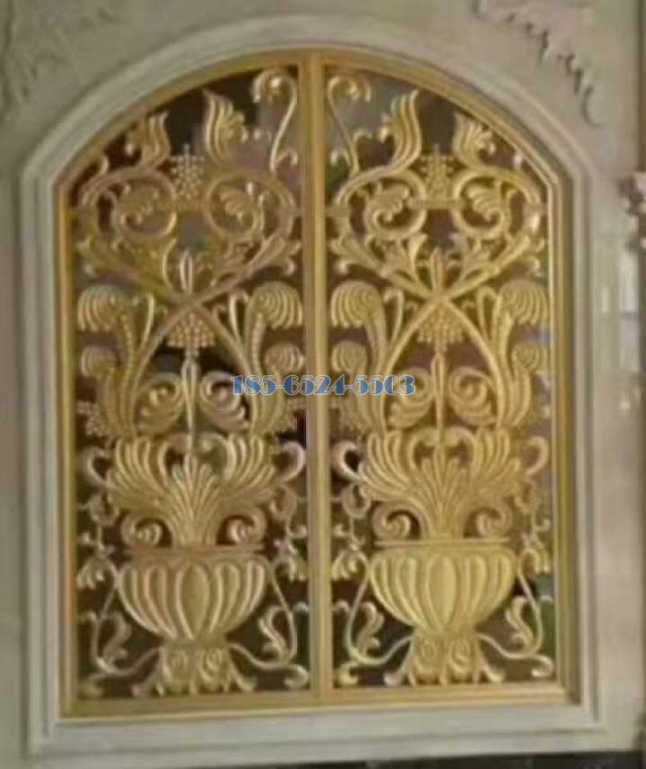 古代欧式风格金色铝窗花
