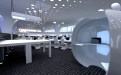 现代科技感办公室圆孔铝板吊顶