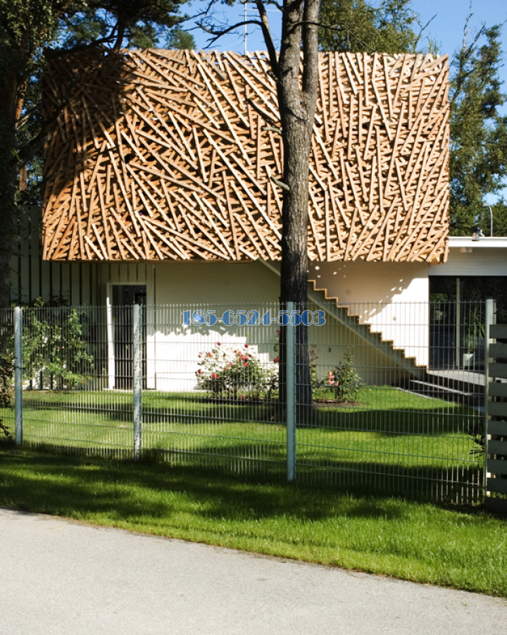爱沙尼亚住宅鸟巢屋外墙造型铝格栅