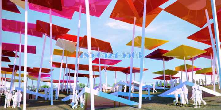 上海世博会墨西哥馆伞形高光现代质感铝板