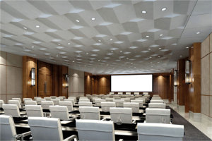 会议厅V型波浪造型铝单板吊顶