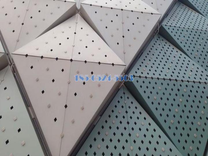 电梯侧面斜菱形镂空铝单板
